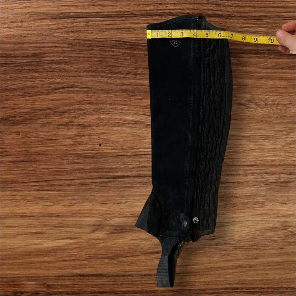 Ariat All Around II Suede Leather Half Chaps Black Equestrian Size MT - Picture 8 of 12